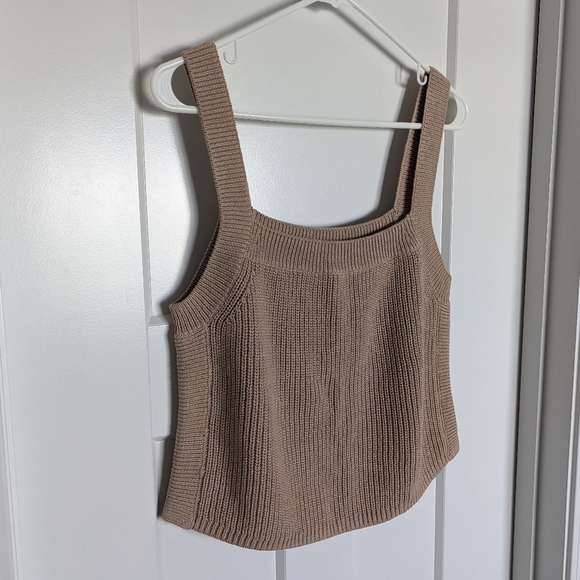 Reformation Yeta Camel Sweater Knit Tank sz L - Picture 2 of 5